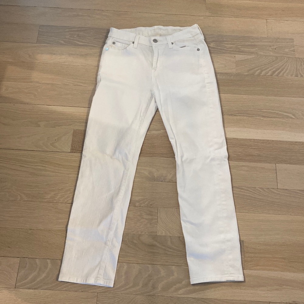 7 For All Mankind Straight White Jeans
